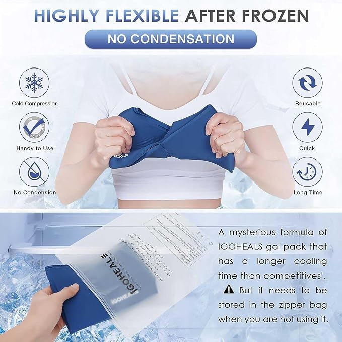 Cold Head Hat, Ice Head Cap Wrap, Ice Pack Cold & Hot -RoyalBlue