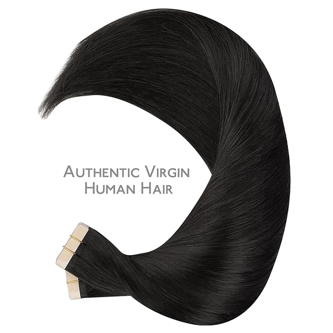 Wennalife Tape in Hair Extensions Human Hair,40pcs 100g 22 inch Natural Black Hair Extensions Real Human Hair Straight Tape in Extensions Invisible Human Hair Extensions Reusable Real Hair Extensions