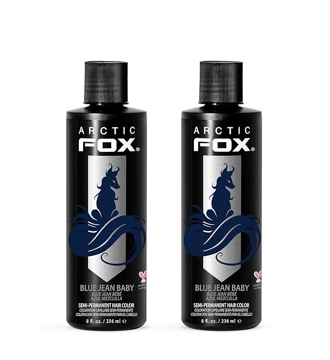 Arctic Fox Semi-Permanent Hair Dye, Vegan & Cruelty-Free, Conditioning, Ammonia-Free, Peroxide-Free, Blue Jean Baby, Long-Lasting Vibrant Color, 8 Fl Oz (Pack of 2)