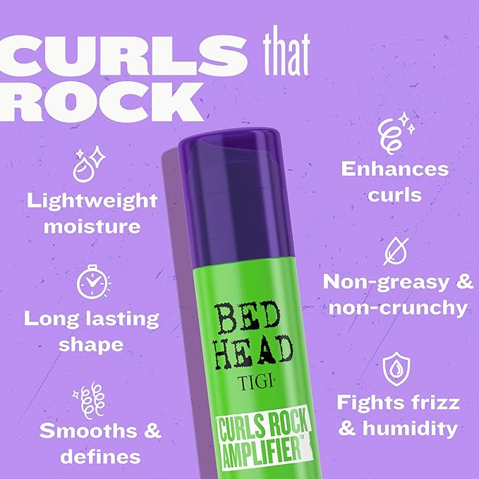 TIGI Bed Head Curls Rock Amplifier Curl Cream for Definition and Enhancement of All Curly Hair Types, 3.38 fl oz