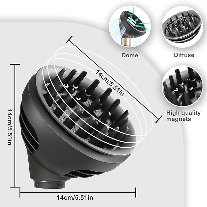 Upgraded Curl Wave Hair Diffuser Attachment for Dyson Airwrap,HS01 HS05 HS08–Enhances Natural Curls, Adds Volume & Shine | Gentle Heat Protection | Ideal Styling Tool for Wavy & Curly Hair Women
