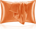 BEDELITE Satin Pillowcase with Zipper 2 Pack, Burnt Orange Pillow Cases Standard Size, Super Soft and Cooling Similar to Silk Pillow Cases, Gift for Women Men(20x26 Inches)