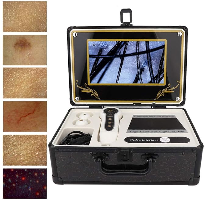Skin Hair Scalp Detector, Skin Diagnosis Hair Analyzer 50X 200X Skin Hair Scalp Hair Follicle Detector Analyzers Microscope Skin Care Tool for Home Beauty Salon Spa