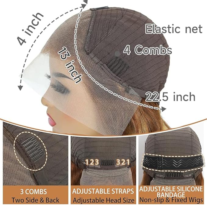 4/27 Ombre Highlight Bob Wig Human Hair 14 inch straight 427 bob wig 13x4 Highlight HD Lace Frontal Bob Wig Human Hair 180% Density Pre Plucked Ombre Short Bob Wigs for Black Women