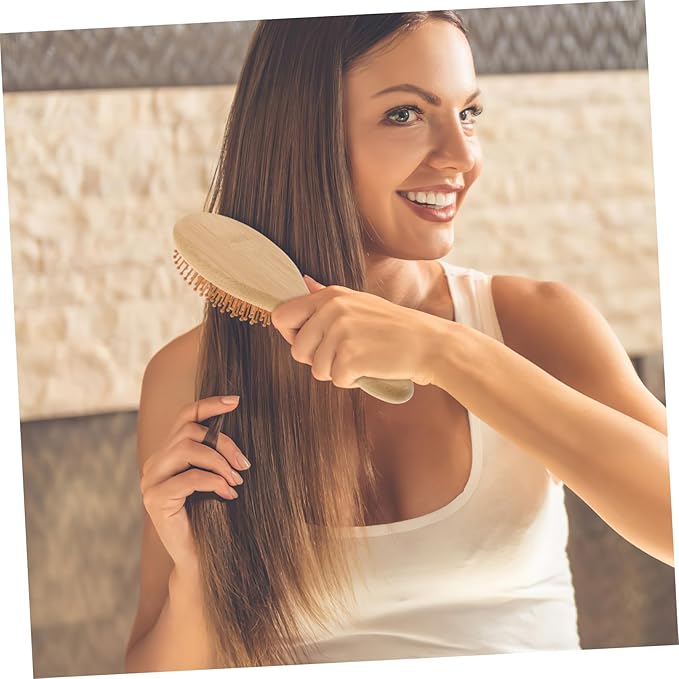 3Pcs Natural Wide Tooth Scalp Massage Comb Ergonomic Hair Care Tool for Relief and Scalp Nourishment Lightweight Portable Design for Travel and Outdoor Activities