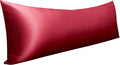 NTBAY Satin Body Pillowcase for Hair and Skin, Luxurious and Silky Pillow case with Envelope Closure, 20x54 Inches, Wine Red