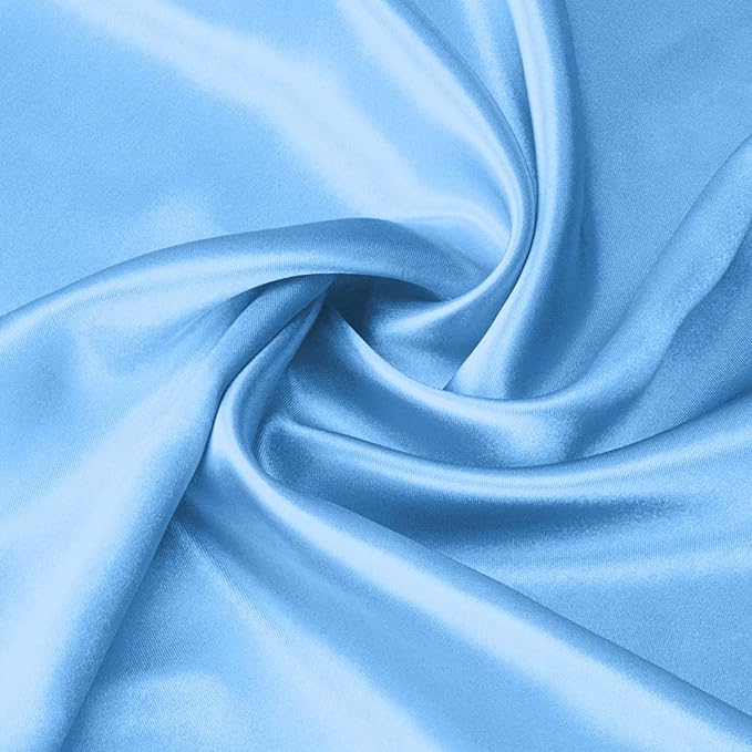 Lirex Satin Pillowcase for Hair and Skin, Super Soft and Cooling Similar to Silk, 2 Pack Queen Size 20"X 30" Pillow Cases with Envelope Closure, Gifts for Women Men, Light Blue