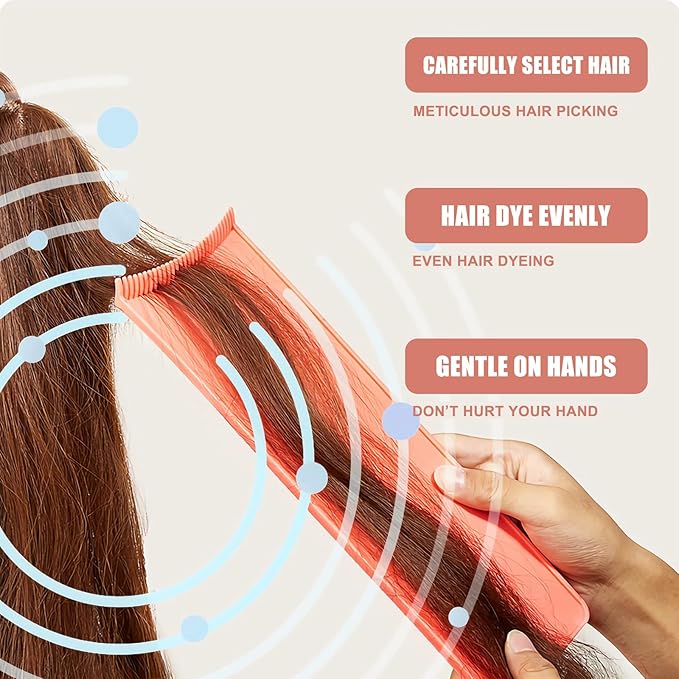 Professional Balayage Kit with Highlighting Board & Hair Dye Tools – Complete Hair Coloring Tools Set for Salon & Home Use, Reusable Hair Dying Tools for Highlights & Hair Color Application (red)