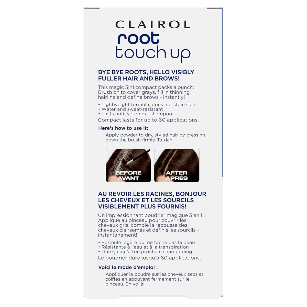 Clairol Root Touch-Up Temporary Concealing Powder, Dark Brown Hair Color, Pack of 1