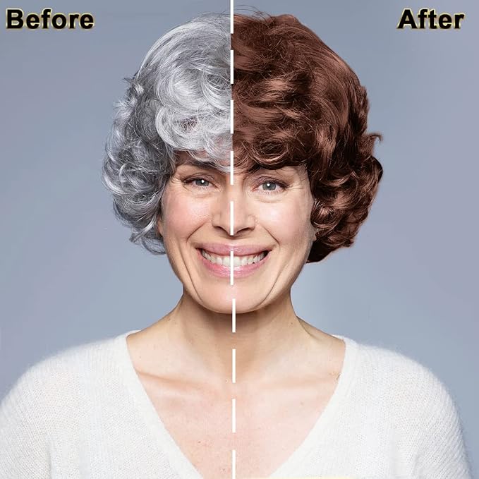 IIIMEIDU Hair Dye Shampoo 3 in 1 for Gray, Black Hair, Herbal Ingredients for Women Men, Grey Coverage 500ml (Chestnut)