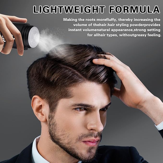 DAMUSI Hair Styling Powder for Men & Women - Volumizing and Texturizing Powder Matte Finish Natural Look Mattifying Hair TexturePowder All-Day Hold(3PCS)
