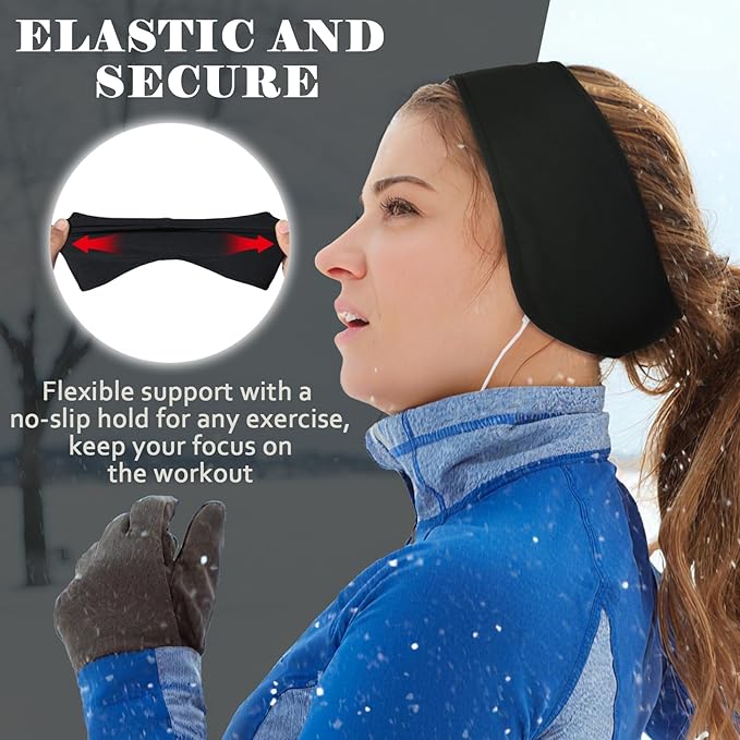 beister Ear Warmers for Women and Men, Fleece Winter Running Headbands with Ear Muffs, Windproof Thermal for Outdoor Sports