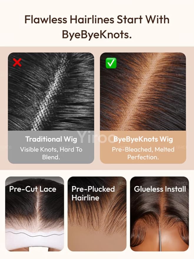 YIROO Chestnut Brown Ombre Yaki Straight 13x4 Pre Everything Frontal Glueless Wig Human Hair Pre Plucked Pre Cut,Bye bye Knots Wear and Go Drawstring Wigs Beginner Friendly 150% Density 22Inch