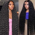 13x6 Deep Wave Lace Front Wigs Human Hair 200% Density HD Lace Front Wigs Human Hair Pre Plucked Natural Color Glueless Wig 100% Virgin Lace Front Wigs for Women（30inch）