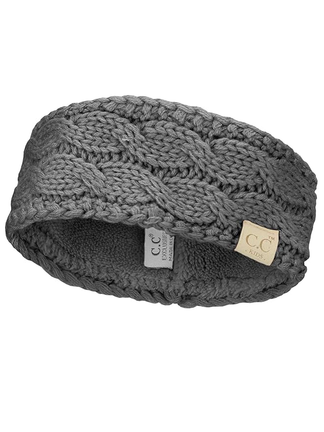 C.C Children's Kids' Winter Warm Cable Knit Fuzzy Lined Ear Warmer Headband