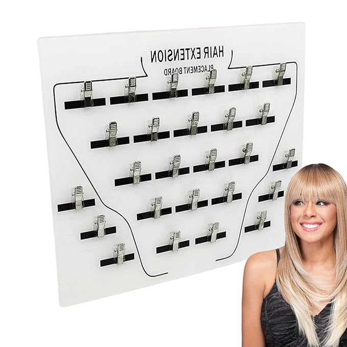 Hair Extension Holder with Clips – Sturdy Acrylic Styling Board for Sectioning, Organizing, and Displaying Hair Extensions, Wigs, and Wefts – Professional Salon Tool for Hair Stylists and Home Use