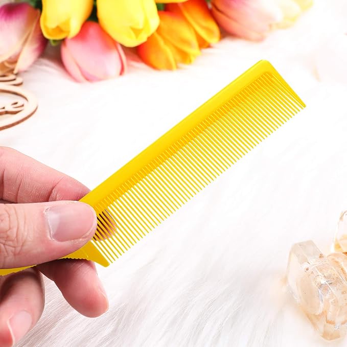 Leinuosen 3 Packs Rat Tail Comb Steel Pin Rat Tail Carbon Fiber Heat Resistant Teasing Combs with Stainless Steel Pintail ()