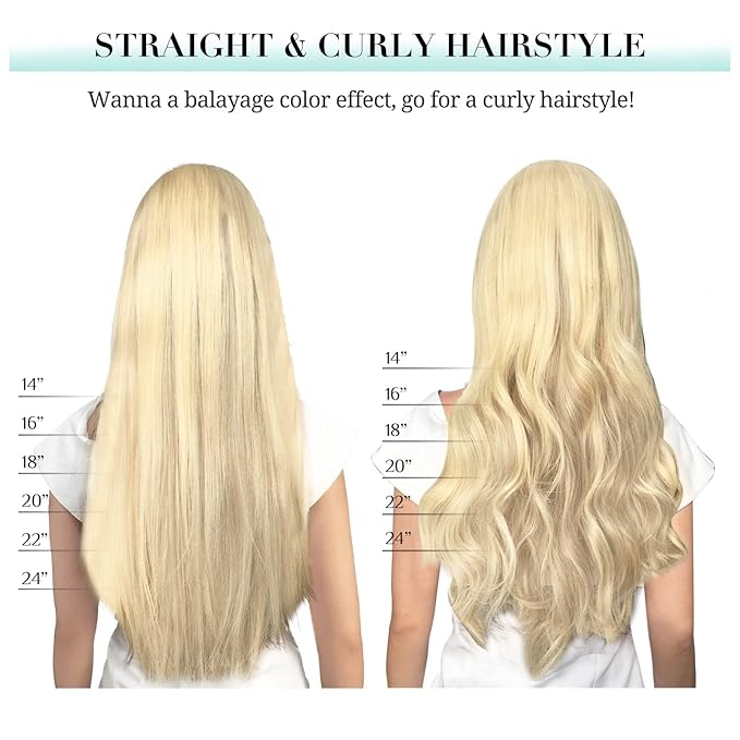 DOORES Clip in Hair Extensions, Real Human Hair, Ash Brown to Platinum Blonde, 150g, 9pcs, 22 Inch, Remy Clip In Hair Extensions, Silky Straight, Thick, Natural