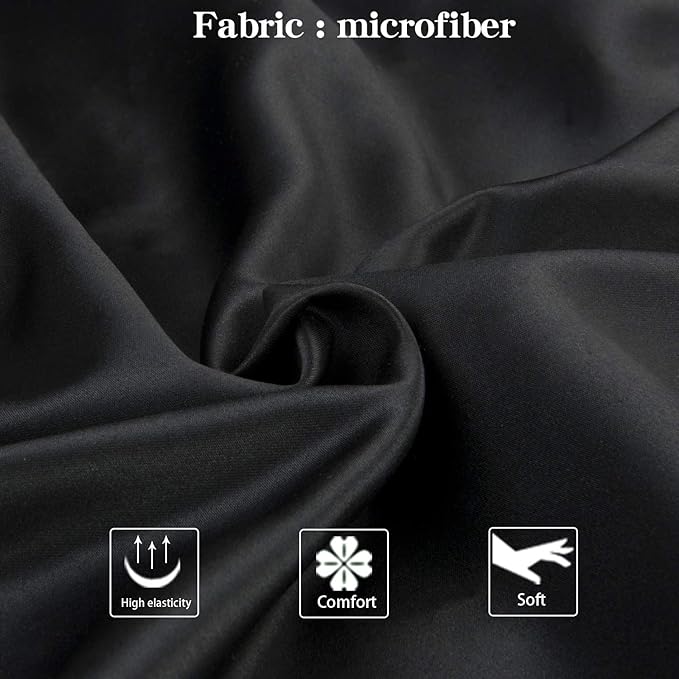 NTBAY Zippered Satin Pillow Cases for Hair and Skin, Luxury Queen Hidden Zipper Pillowcases Set of 2, 20x30 Inches, Black