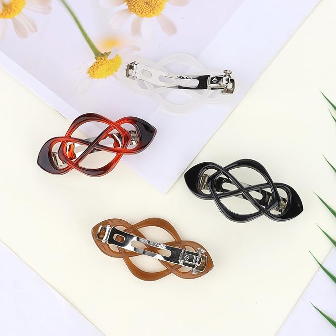 Hair Barrettes for Women 4packs Hair Clips French Barrette Clip for Girls Vintage Accessories for Women Girls