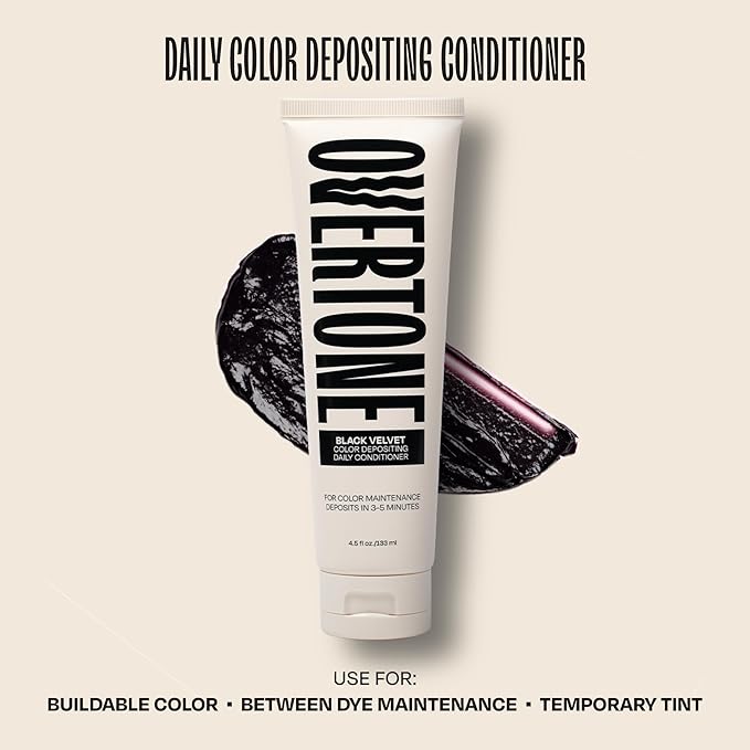 Overtone Daily Color Depositing Conditioner tube on a beige background