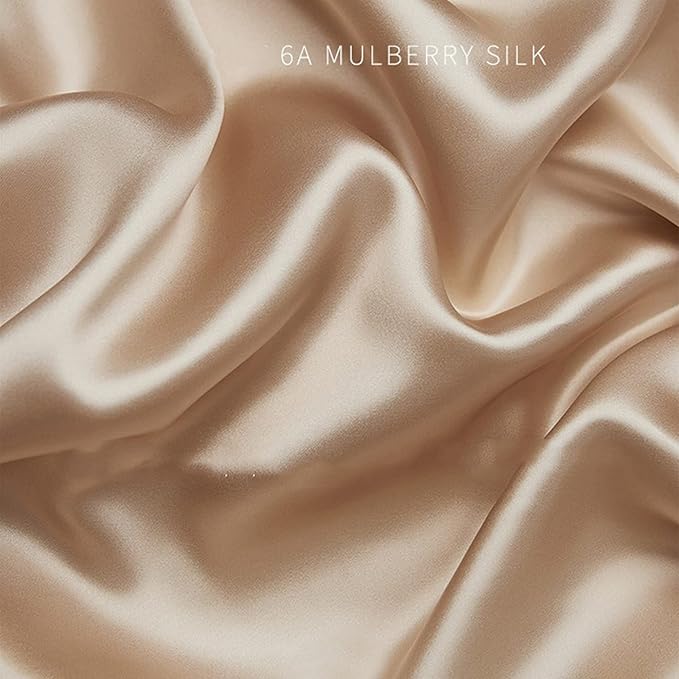 Beige Silk Pillow Cases Queen, 100% Mulberry Silk Pillowcase for Hair and Skin Made in USA, 22 Momme, Zipper Closure, Anti Acne, Soft, 1 Pack 20"x30"(Queen, Beige)