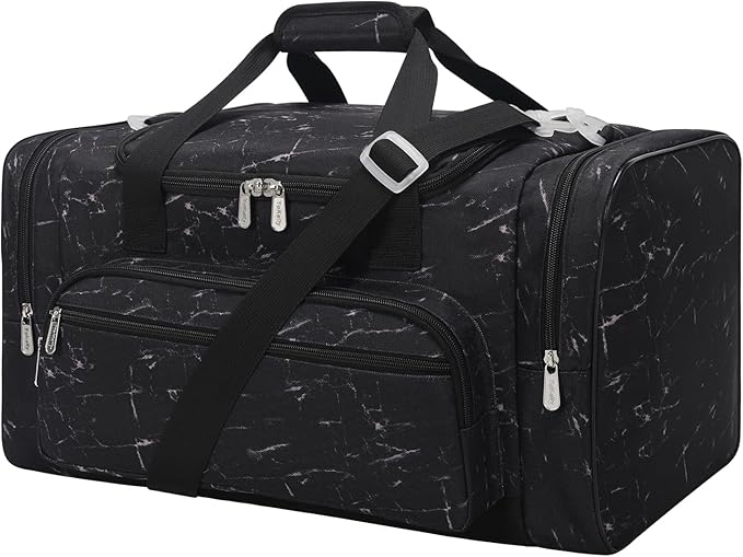 Gym Bag 22 inch Sport Duffle Bag for Men - 55L Weekender Duffel Bag for Travel 22“×12”×13“ - Marble Black