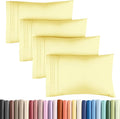 Queen Pillow Cases Set of 4 - Ultra Soft Hotel Quality Pillowcase Covers - Comfy, Cozy & Wrinkle Free - Shrinkage, Stain and Fade Resistant - Machine Washable Pillow Protectors - 4 Piece Set - Yellow