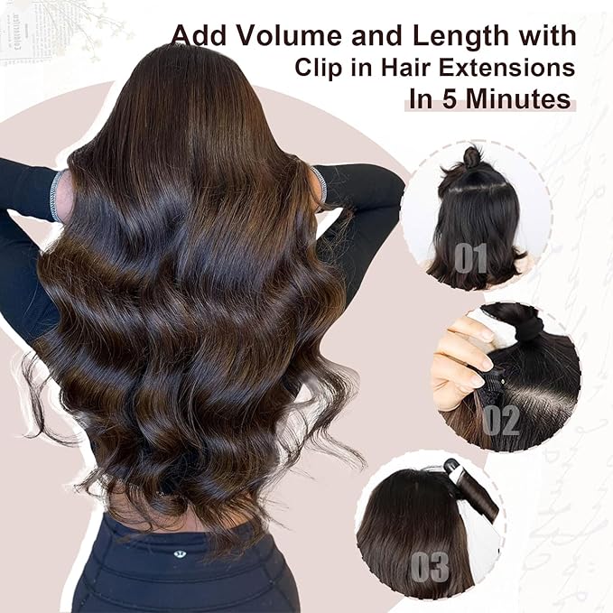 XDhair Clip in Hair Extensions Human Hair 120g18 Inch Balayage Ombre Ash Brown to Platinum Blonde Double Weft Clip in Hair Extensions 6pcs for Women(18, #8T60)