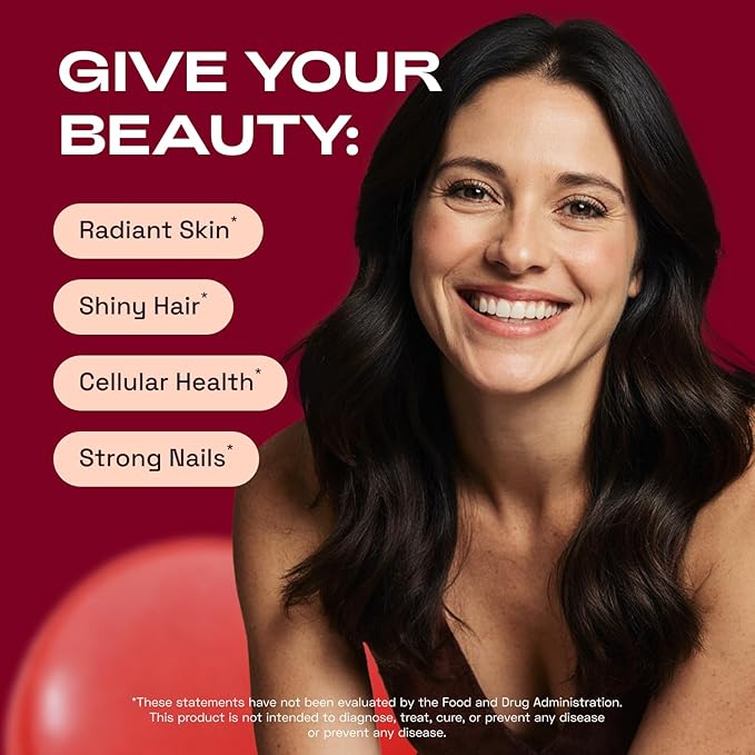 Hair Skin and Nails Supplement with Ca AKG | MSM | Hyaluronic Acid | Biotin | Vitamin C & Vitamin D3 K2 – Supports Radiant Skin, Promotes Shiny Hair & Strong Nails – 90 Capsules (1 Pack)