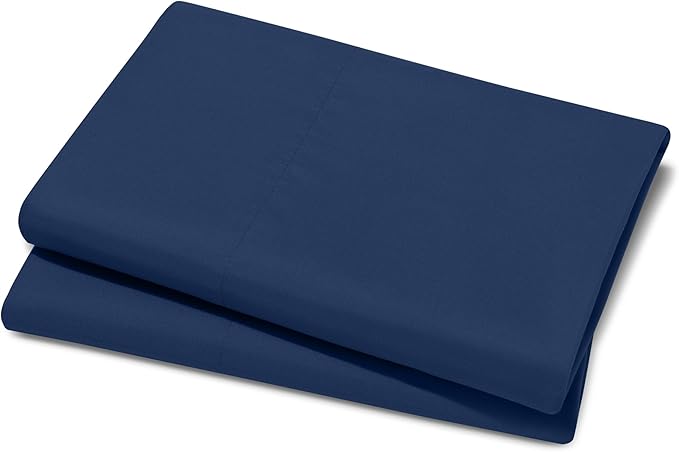 Bare Home Microfiber Pillow Cases - King 20x36 - Cooling Pillowcases - Double Brushed - Easy Care - Envelope Closure (King Pillowcase Set of 2, Dark Blue)