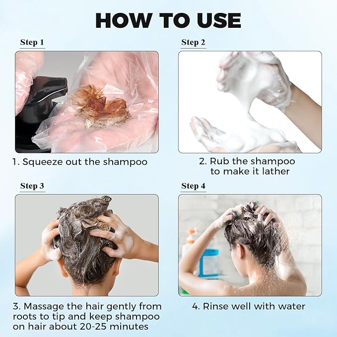 JUANCHI Dark Brown Hair Dye Shampoo 3 in1, Dark Brown Shampoo Hair Dye for Gray Coverage, Natural Hair Color for Women Men, Herbal Formula, Ammonia-free, Lasts 30 Days, 500ml (16.90 oz)