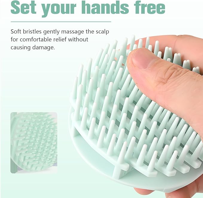 Scalp Massager Shampoo Brush,Scalp Dandruff Removal with Soft Silicone Bristles,Wet & Dry Scalp Care Head Scrubber Hair Washing,Hair Brush for Scalp Exfoliator,Comfortable for All Hair Types,Black