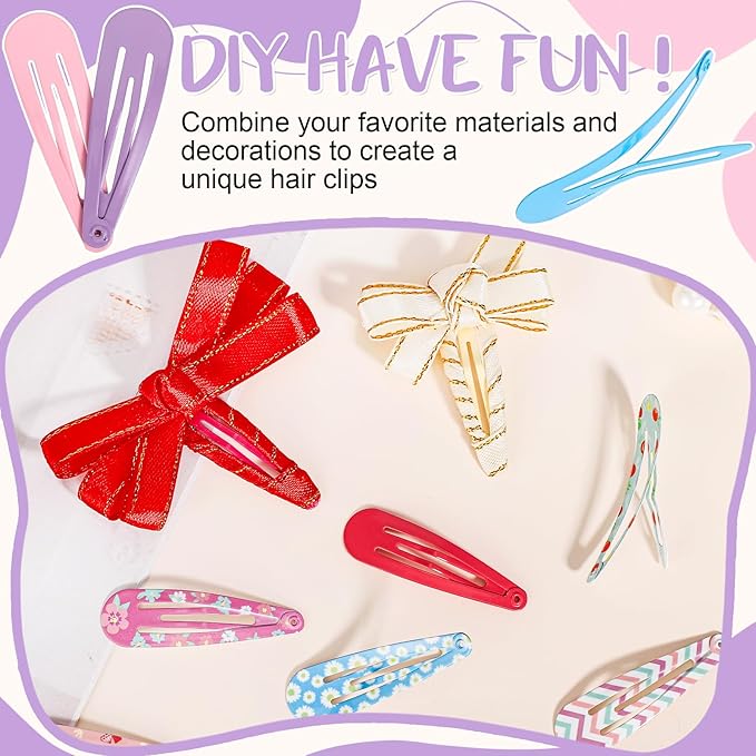 obeoby 120 Pcs 40 Colors Metal Snap Hair Clips, 2 Inch Hair Barrettes Hair Accessories for Girls Toddlers Women Birthday Valentines Day Gifts