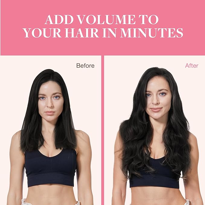 GOO GOO Clip in Hair Extensions Real Human Hair, Remy Human Hair Extensions Clip ins for Women, Natural Human Hair, 16inch 150g 9Pcs, 1B Natural black