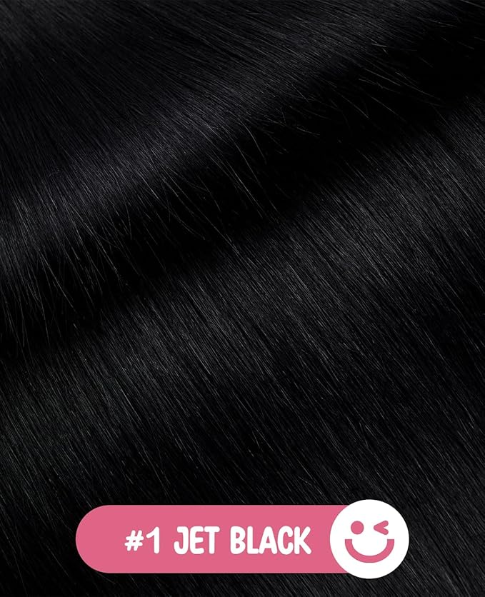 Youngsmile Injection Tape in Hair Extensions Real Human Hair, #1 Jet Black 18 Inch Invisible Edge Tape in Injected Hair Extensions, 20pcs 40g, Straight Remy Virgin Human Hair Tape ins (#1,18'')