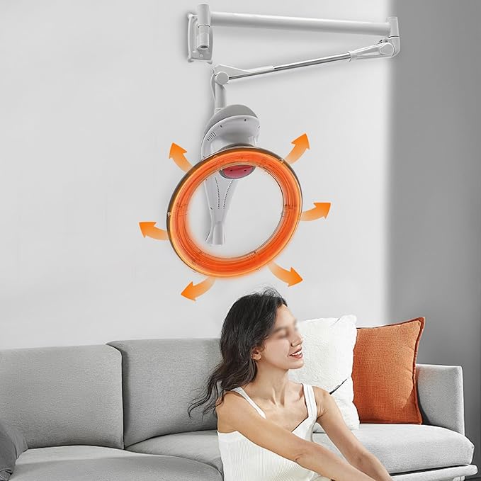 950W Wall Mount Hair Treatment Machine,Orbiting Rotating Hair Processor for Salon Home Use,Time Adjustable,Professional Hair Care for Spa Family (Grey)
