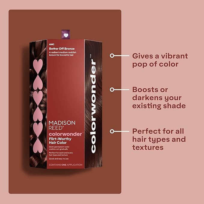 Madison Reed colorwonder Demi-Permanent Hair Color, Effortless At-Home Hair Dye, Ammonia-Free, Cruelty-Free, Better Off Bronze (6MC Medium Auburn Brown), Pack of 1
