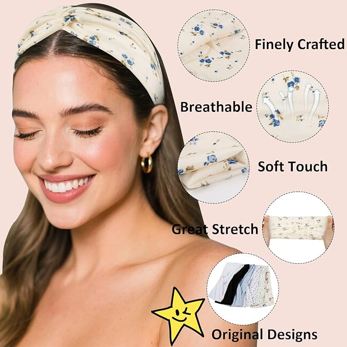 TERSE Headbands for Women Non Slip: Twist Head Bands for Women's Hair Trendy Fashion Hair Bands