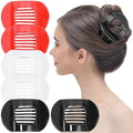 RC ROCHE 6 Pcs Flat Claw Hair Clips for Women Thick Hair French Round Duckbill Square Secure Strong Hold Grip Clamps Barrettes Curved No Slip No Crease Styling Cute Jumbo XL, Large Holiday Special