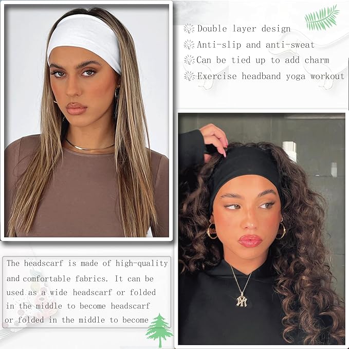 6 Packs Wide Headbands for Women Stretch Fashion Headband Boho Extra Large Turban Headband for Yoga, Working Out, Travel or Running Hairband Girls Accessories