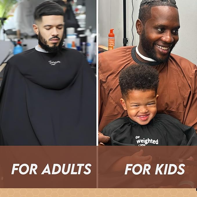 3lb Kids Cape (Ages 8–13) – Weighted Hair Cutting Barber Cape with Elastic Collar, Waterproof Salon Cape for Added Comfort, Perfect for Barber & Hairstylist (52 x 36 in)