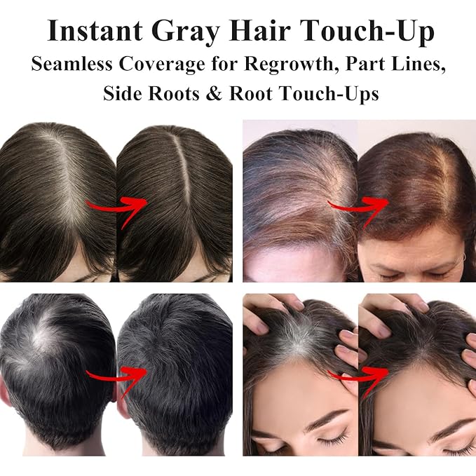 VOLLUCK Root Touch up Powder, Long-lasting Gray Hair Cover up Powder for All Hair Types, Waterproof for Women and Men (Medium-Blonde, 0.42 0unce)