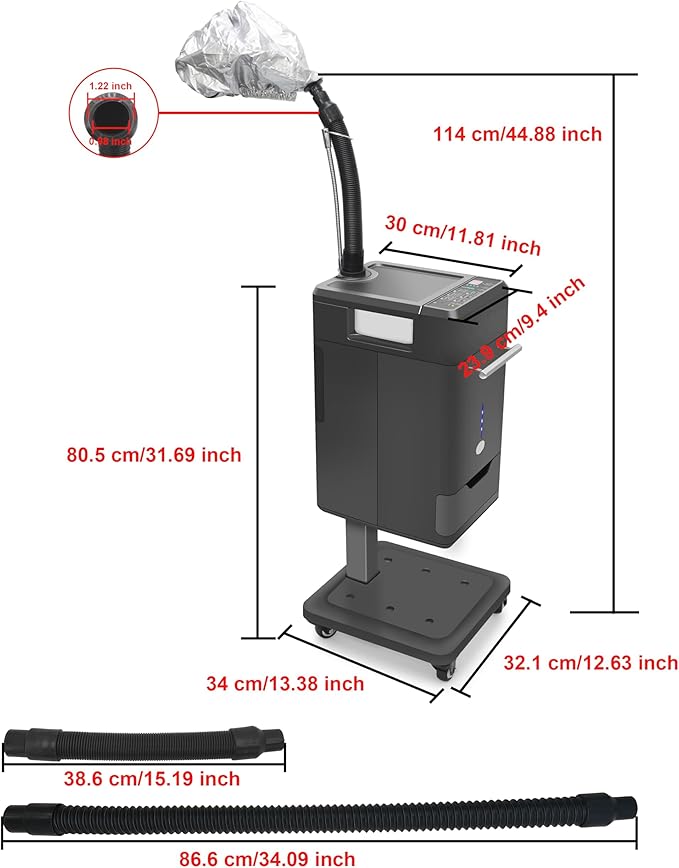 Elitzia Hair Steamer Micro Mist Scalp Detoxify for Hair Wash Reclining Chair Bed Attachment Professional Hair Care for Salon SPA Barber Shop with Storage Draw ET1939