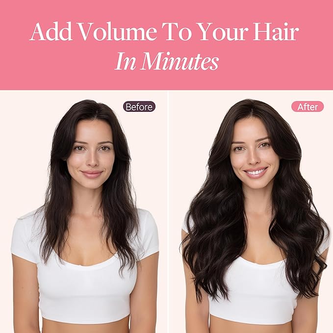 GOO GOO Clip in Hair Extensions Real Human Hair, Remy Human Hair Extensions Clip ins for Women, Natural Human Hair, 20inch 160g 7 Pcs, #2/6 Dark Brown Highlighted Chestnut Brown