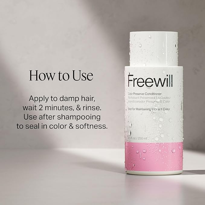 Freewill Color Preserve Conditioner, Rich, Moisturizing and Nourishing Conditioner for Color-Treated Hair, Fights Color Fade to Help Maintain Color Vibrancy, 8.5 oz