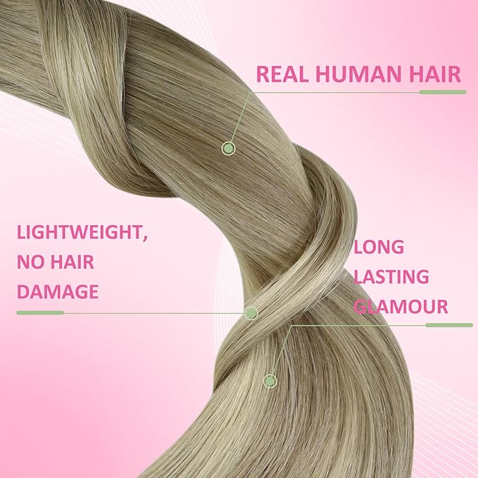 YoungSee Tape in Extensions Human Hair Ombre Blonde Tape in Hair Extensions Ash Blonde Ombre Platinum Blonde Tapes ins Human Hair Extension 14In 20pcs 50g Tapein Hair Extension Real Human Hair