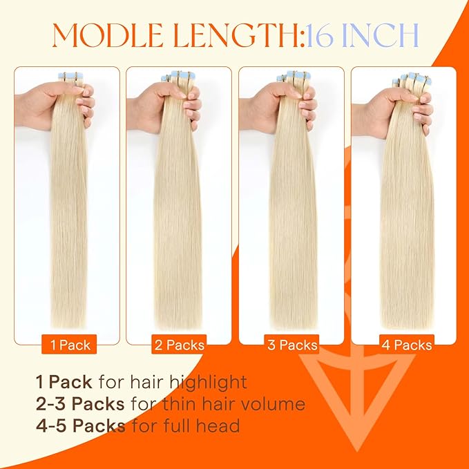 Full Shine Machine Remy Tape in Hair Extensions 20 Inch Color 4/24/4 Brown Fading to Blonde and Brown Real Skin Weft Tape in Extensions Human Hair 50G Double Sided Brazilian for Wedding 20Pcs