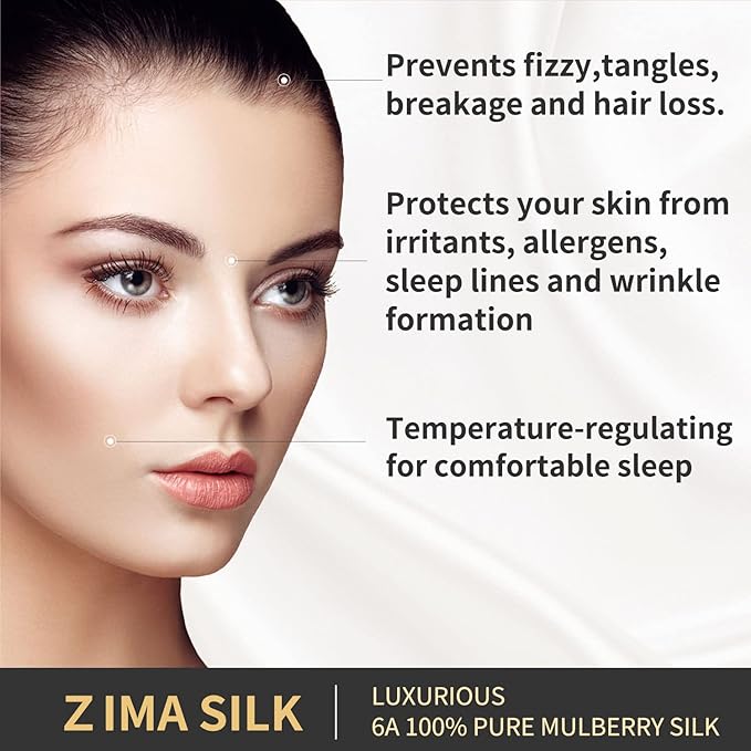 ZIMASILK 25 Momme 100% Pure Mulberry Silk Pillowcase for Hair and Skin Care, Highest Grade 6A Pillow Cases for Women, Long-Lasting Durablity, Gift for Women Men, 1Pc (Standard 20"x26", Navy Blue)