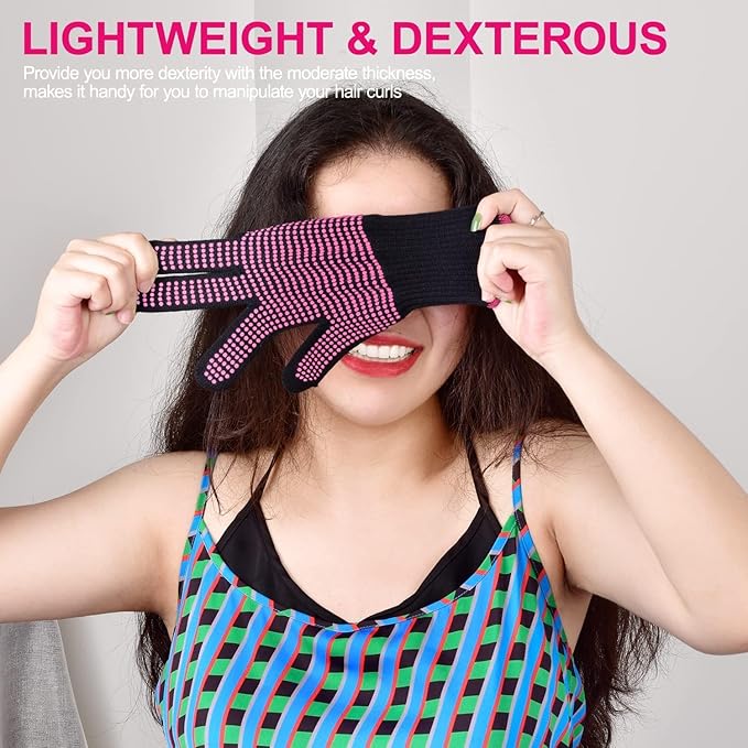 Heat‑Resistant Gloves–Silicone‑Grip Protection for Hair Styling, Curling & Flat Iron, Heat Press, Sublimation–Universal Fit